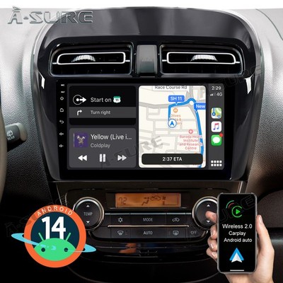 9'' 2G+32G Autoradio GPS Radio Android 14 DSP BT Für Mitsubishi Mirage 2012-2023