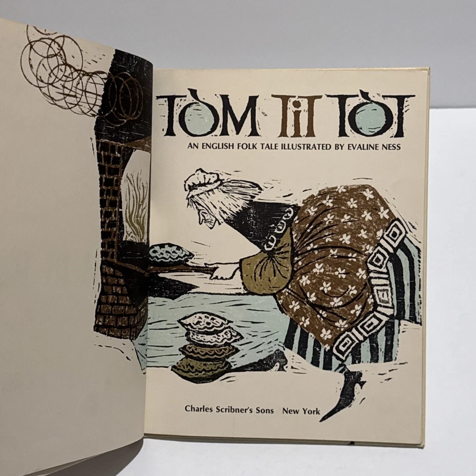 Vintage Tom Tit Tot English Folk Tale 1965 Evaline Ness Childrens HC Book 1st Ed Foto 4 de 4