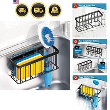 Sponge Holder for Kitchen Sink,Sink Caddy Organizer with Suction Cups/Adhesiv...