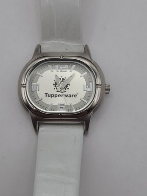  TUPPERWARE Advertising Collectible Analog Quartz Watch White Band Working