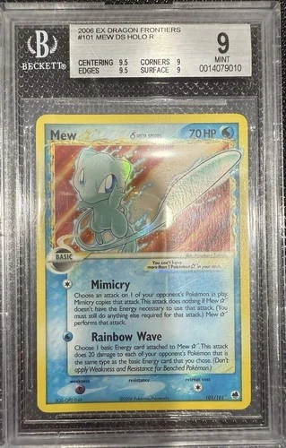 Mew DS Gold Star #101/101 - 2006 Pokemon Dragon Frontiers - BGS 9 W/ Subs