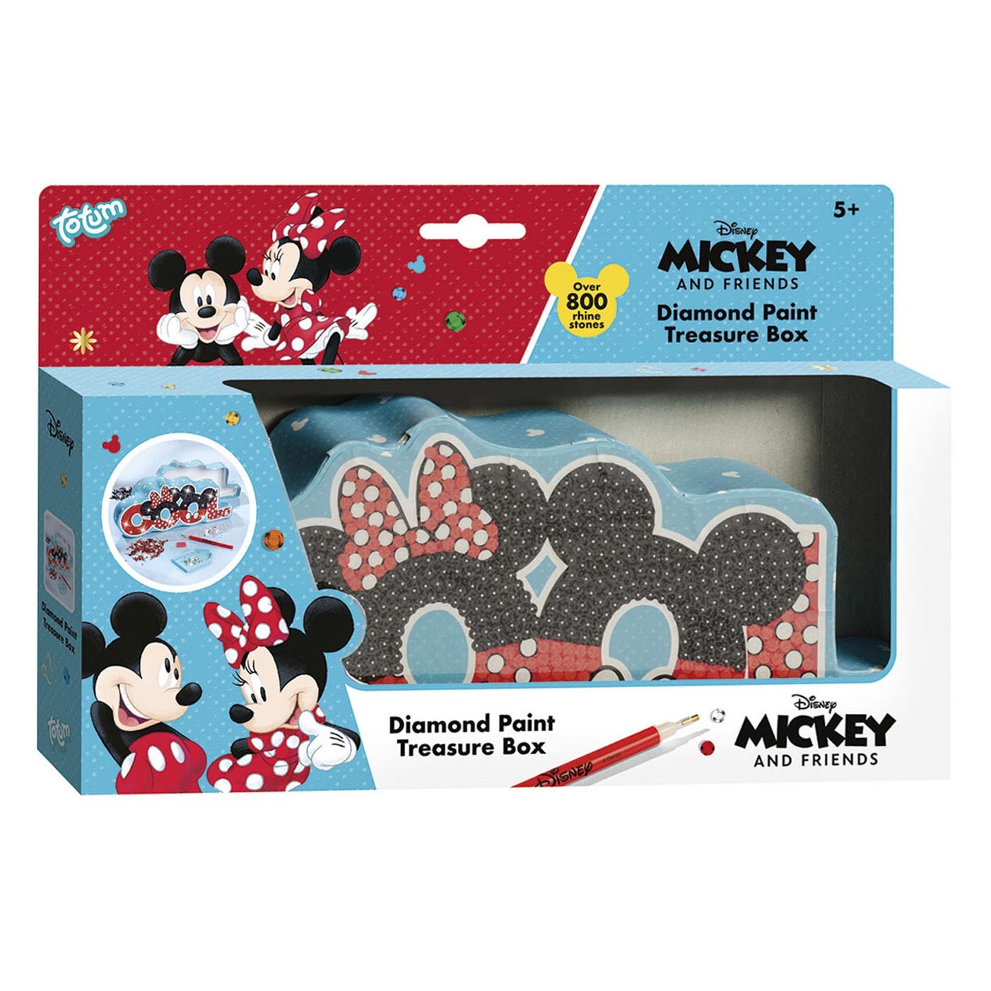 Totum Micky & Friends Disney Diamond Paint Treasure Box Childrens Arts Craft Set