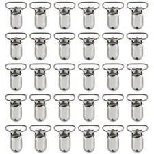 50pcs 1" Pacifier Suspender Clips, Marrywindix Clips 50PCS, Silver