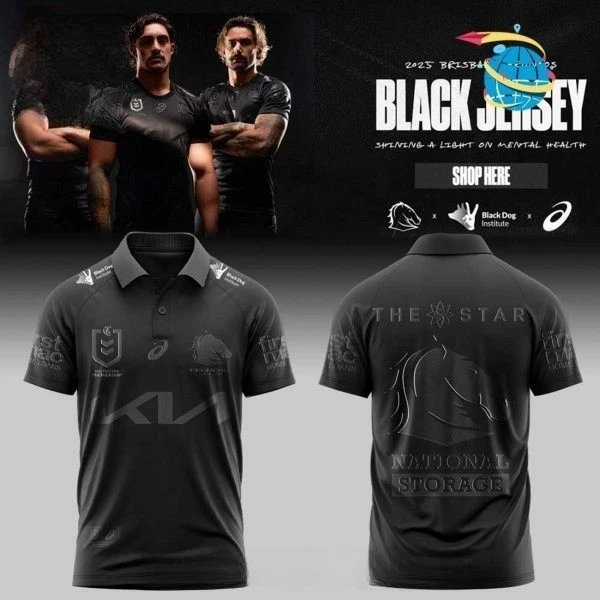Brisbane Broncos Our Back In Black Polo Shirt