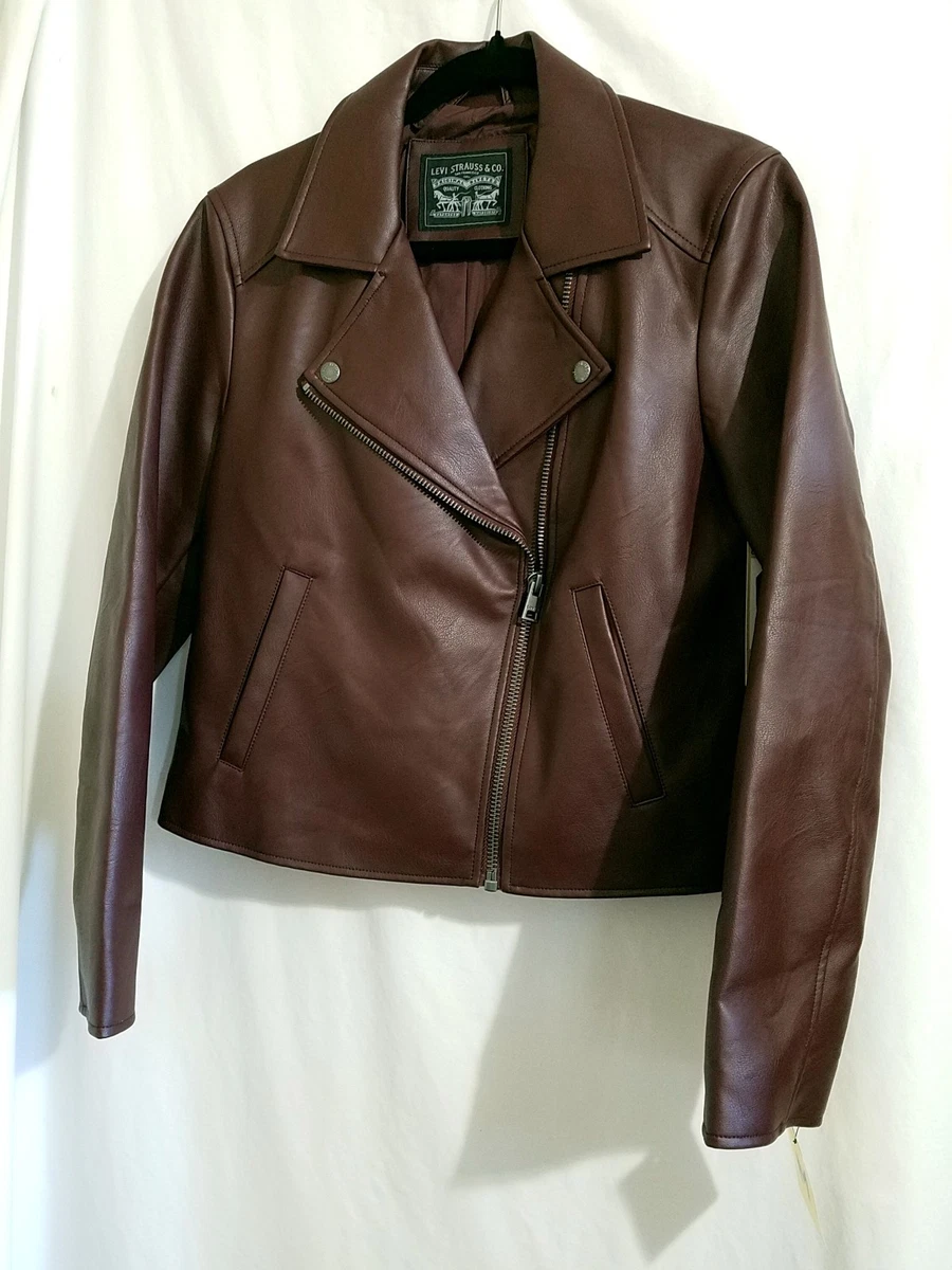 Faux Leather Outer Shell Red Regular Size Coats, Jackets & Vests
