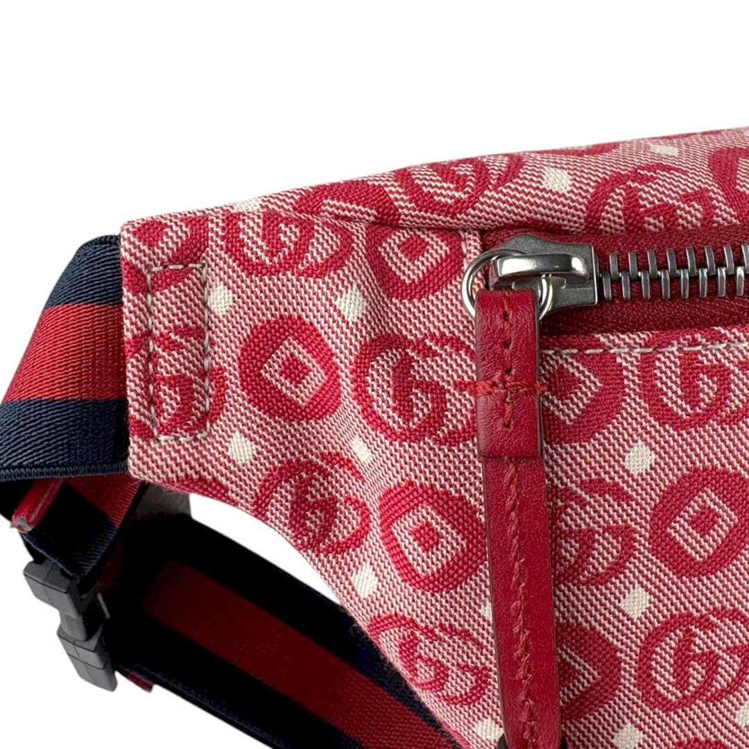 Gucci Kids Waist Bag Canvas Red/Navy Kids 502095 Used Free Shipping thumbnail 6
