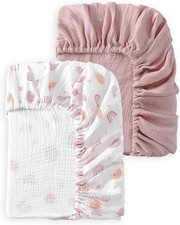 Baby Crib Sheets 2 PCS, 100 Organic Cotton Crib Sheet for Standard Crib