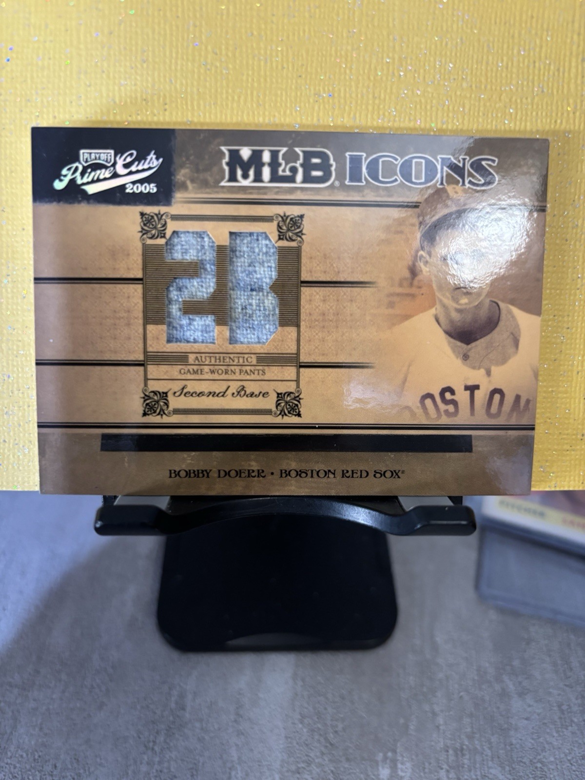 2005 Playoff Prime Cuts - Mlb Icons Bobby Doerr #MLB-6 Jerseys /50 (MEM)