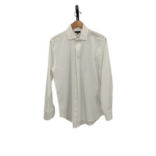 Quince Organic Cotton Stretch Poplin Dress Shirt White Sleeved Top L