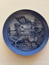 Vintage Wisconsin Dells Stand Rock 8" Decorative Plate Blue 1970's