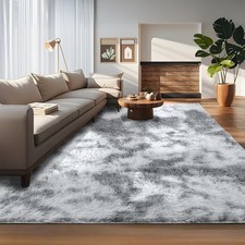 160x230cm Grey Large Rug for Living Room - Ultra Soft Fluffy Shaggy Rugs for Bed