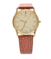 Orologio Uomo SEIKO Dolce 7741-6030 Quadrante Oro Tondo 32mm Quarzo Tondo GIAPPONE
