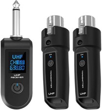 Wireless Microphone Transmitter Receiver 2.4Ghz, XLR Microphone Wireless System