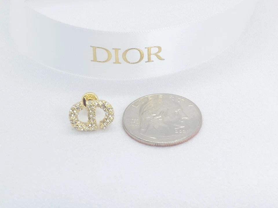 DIOR CD CRYSTAL STUD EARRINGS - Box & Dust Pouch Included - Image 3 of 3