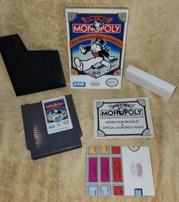 MONOPOLY 1991 NES Nintendo White Seal CIB Complete in Box MINT UNUSED ...
