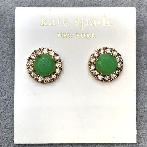 DID YOU SEE? LOOK, ITS KATE SPADE 14K GF GREEN EMERALD STUDDED EARRINGS! BID NOW