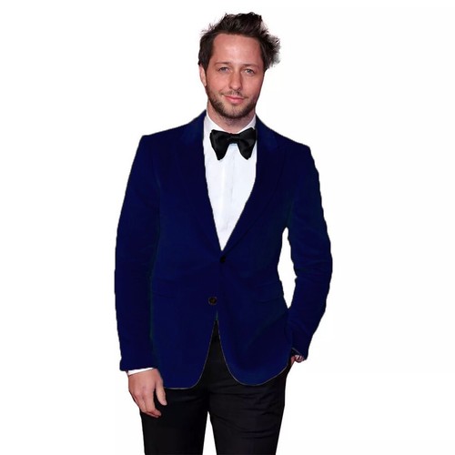 Giacca uomo rosa velluto elegante abito da sposa festa smoking blazer cappotto velluto - Foto 10 di 11