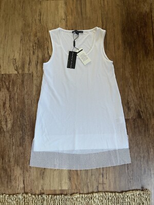 Paula Ryan Fine Touch Mesh Overlay Singlet | S | BNWT RRP $265