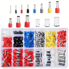 900PCS Wire Ferrule Kit Copper Crimp Terminals Insulated Pin Cord End Connectors