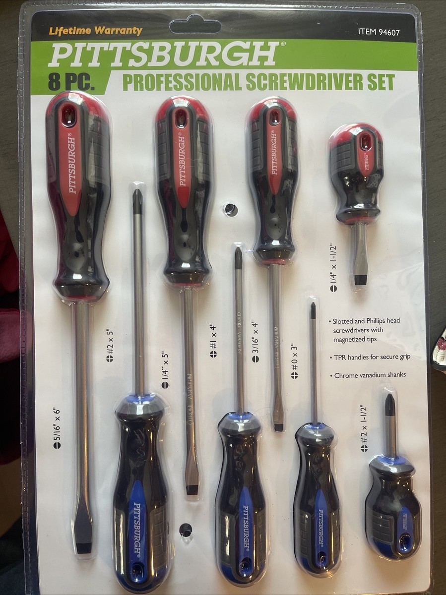 Pittsburgh Professional Screwdriver Set 8 Pc - Magnetic Tips/TPR