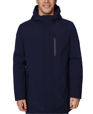 Tahari (J22-FR) Hooded Water Resistant Commuter Jacket Navy
