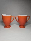 *Rare* MCM Vintage Hazel Atlas Orange Milk Glass Creamer & Sugar Bowl Set