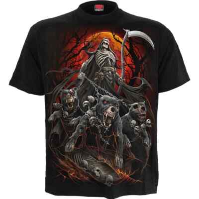SPIRAL DIRECT HARBINGER T-Shirt Reaper Biker Skull Reaper Hund Bad Pits Top Tee