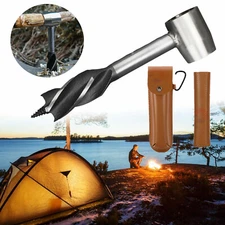 US Bushcraft Hand Auger Settlers Wrench Manual Hole Drill for Survival & Camping