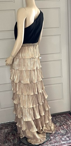 Ieena For Mac Duggal One-Shoulder Ruffle Tiered Gown-Size 12. - (FLK#133 B) - Picture 8 of 12