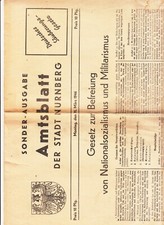 Dziennik Urzędowy Miasta Norymbergi, Ustawa o wyzwoleniu społeczeństwa narodowego..., 1946