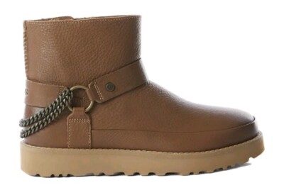 UGG braune dekonstruierte Mini-Ketten-Stiefel UK Größe 3 UVP £145 neu 