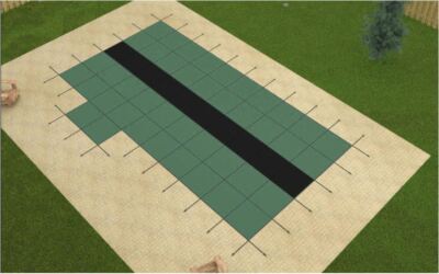 GLI 16' x 32' HyperLite Rectangle Solid Safety Cover w/ Sure-Flo Panel