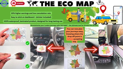 Postcode Map For London PCO Drivers - London Postal District Area   ECO MAP