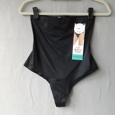ASSETS BY SPANX BLACK SHAPING HIGH-WAISTED THONG SIZE LARGE NWT