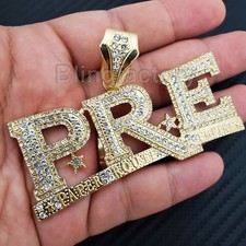 HIP HOP ICED YOUNG DOLPH PRE GOLD PLATED BLING LAB DIAMOND LARGE CHARM PENDANT