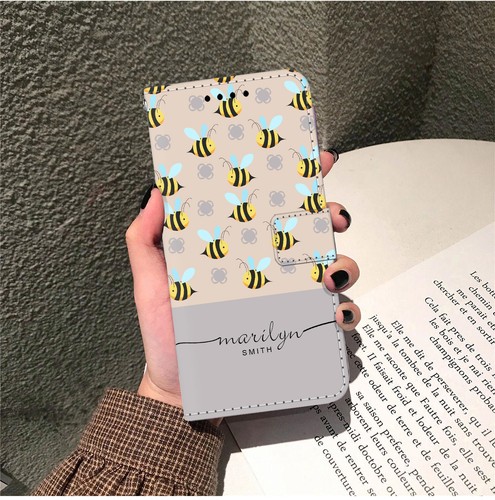 Stand Wallet Leather For Samsung Galaxy S23 S22 S24 Personalised Phone Bee Cover - Picture 30 of 100