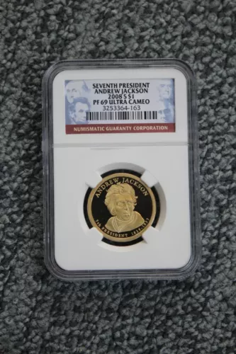NGC PF 69 Ultra Cameo 2008 S $1 Andrew Jackson 7th President Coin