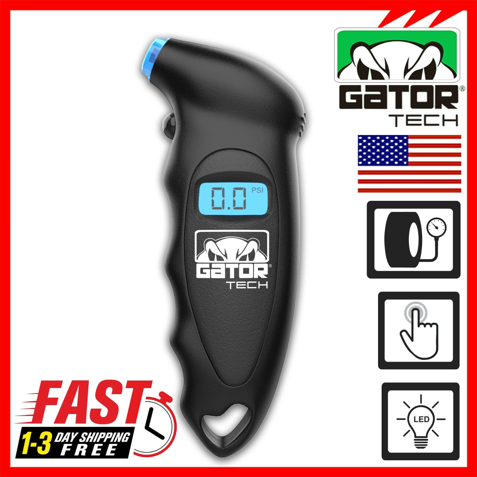 Air Pressure Gauge Meter Tester Digital Tire Bike Car Truck LCD Display 150 PSI