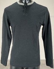 Goodfellow Long Sleeve Henley Shirt Sz S Black