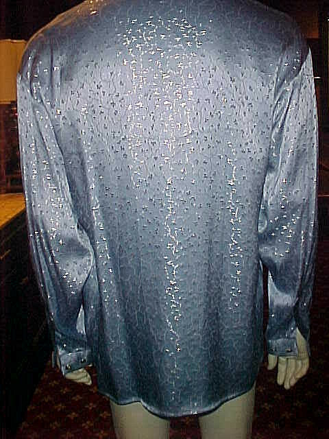 Chemise Homme Creme De Silk Style Amphora 1060 - Soie Métallisée Motif Grec (M)
