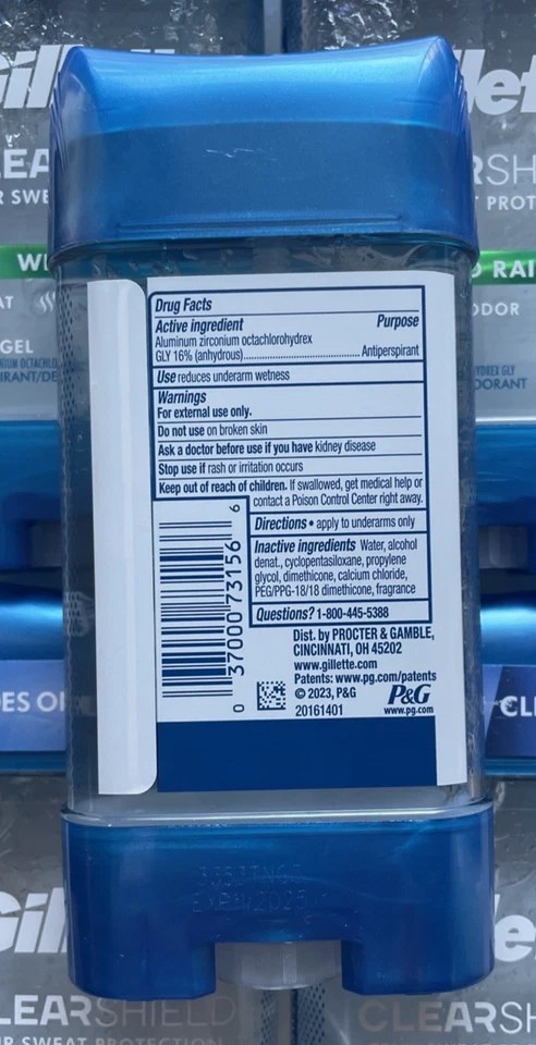 6 desodorantes Gillette Clearshield Wild Rain Antipers 3,8 oz caducidad 25/11 Foto 3 de 3