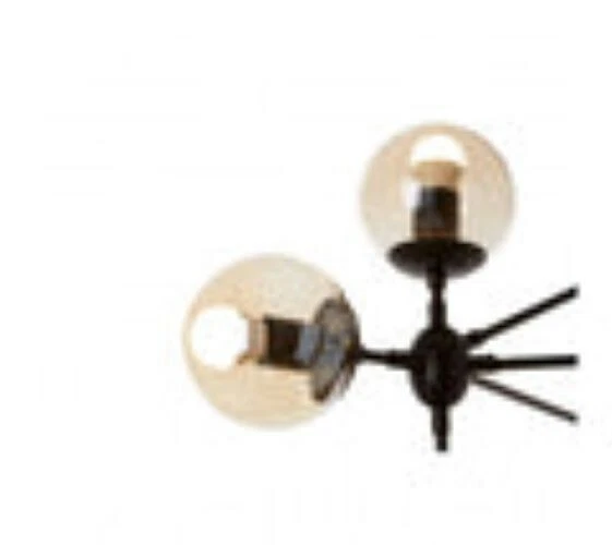 Colgante de luz en hierro negro mate 10 bombillas Foto 3 de 4