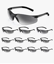 30 Pair Safety Glasses Protective Grey SMOKE Lens Eye Protection Goggles