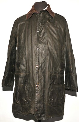 GREAT MEN'S BARBOUR BORDER WAX JACKET C38 / 97CM GREEN A200 | eBay