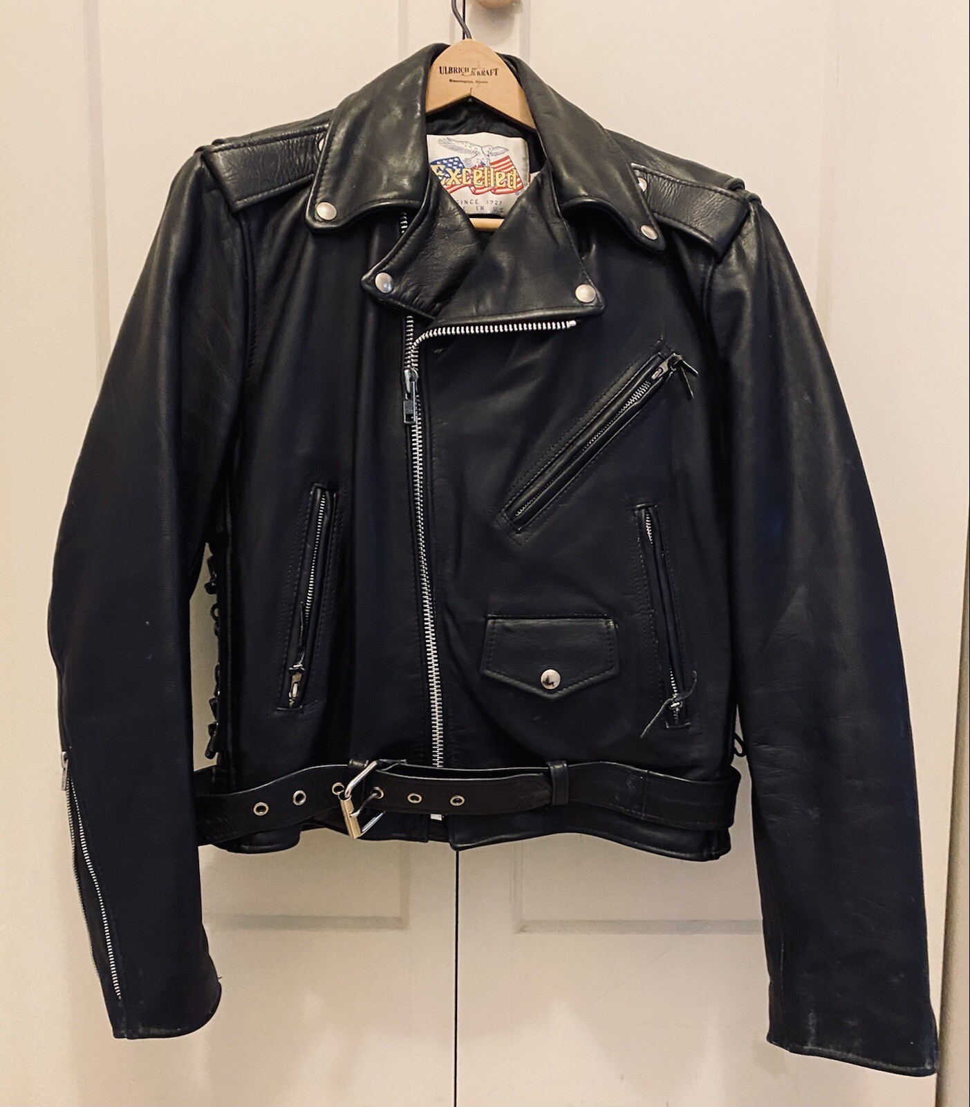 Vintage EXCELLED USA Black Leather 