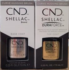 CND Shellac UV/LED Gel Polish Duraforce Top + Base 0.25oz Combo.