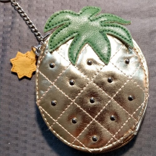 Pineapple Gold and Green Coin Purse Wallet Zipper - Picture 4 of 8