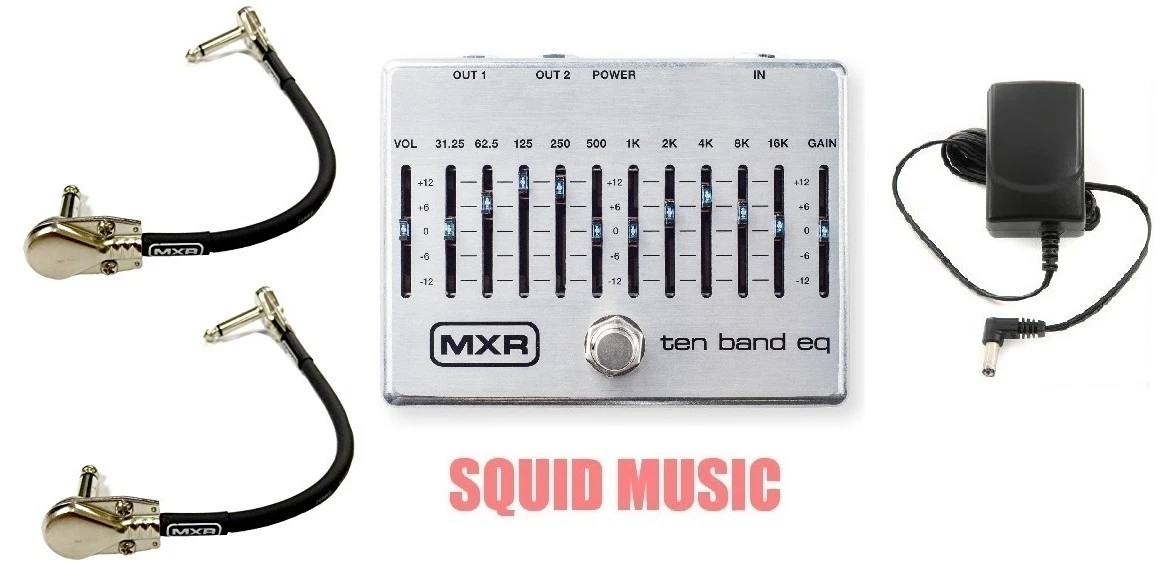 MXR Dunlop Ten Band Graphic EQ Pedal M108S M-108S 10 BAND ( 2 MXR PATCH CABLE )