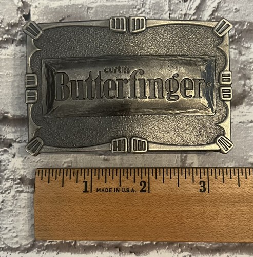 Vintage Butterfinger Pewter Belt Buckle Lewis Buckles Chicago - Picture 3 of 3