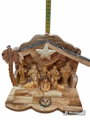 Olive Wood Hand Carved Nativity Set Scene Christmas décor TBN made in Bethlehem - Picture 4 of 5